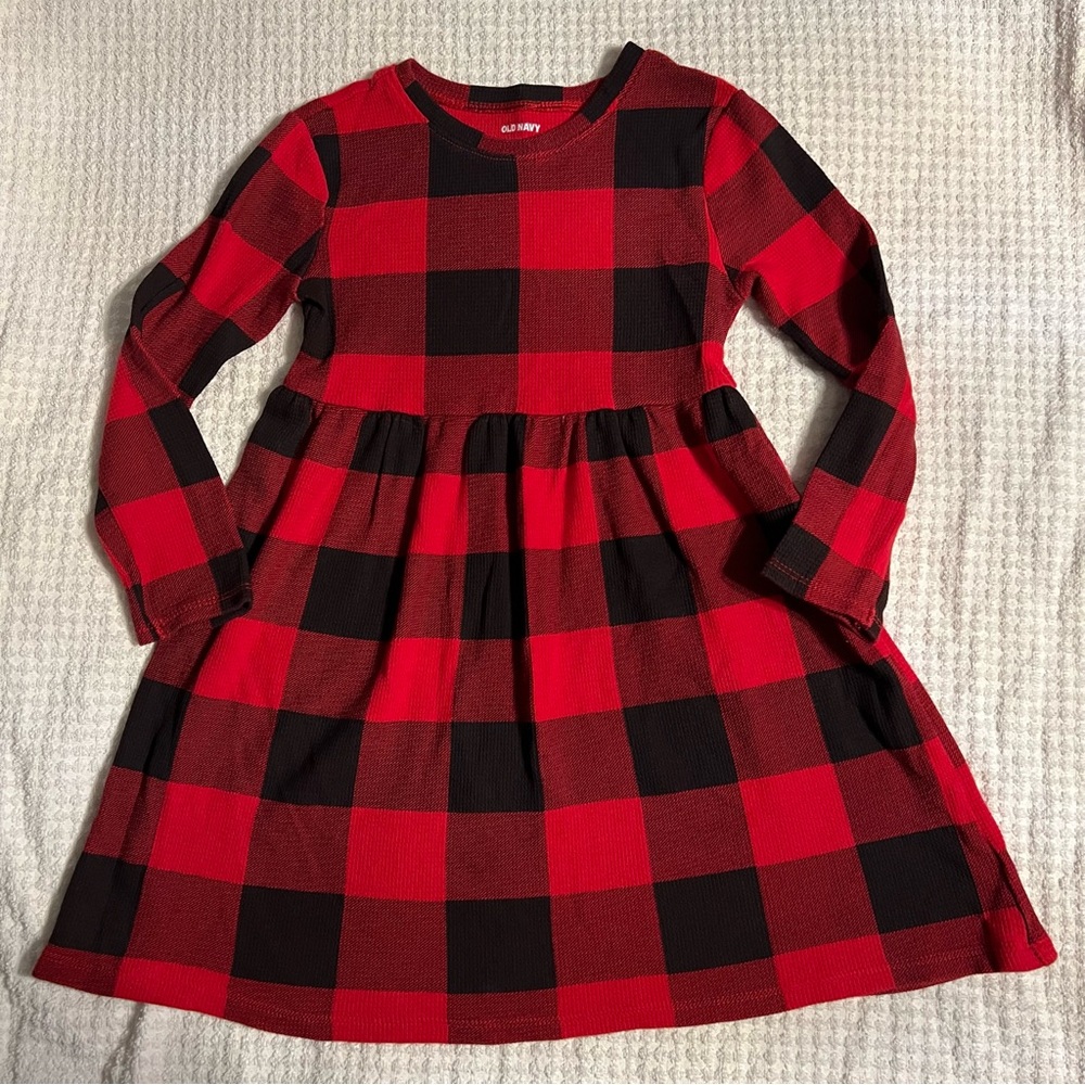 Old Navy Girls Red and Black Buffalo Plaid Dress - Size 5T